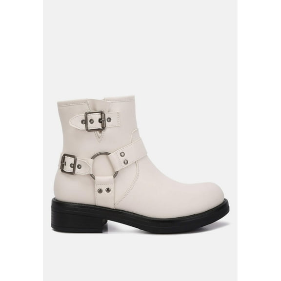 Allux Faux Leather Pin Buckle Boots
