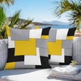 thumbnail image 4 of Outdoor Pillow Cover Abstract Geometric Set of 2 Waterproof Throw Pillowcases Mid Century Yellow Nordic Decorative Patio Furniture Pillows for Couch Garden Indoor & Outdoor Use, 4 of 9