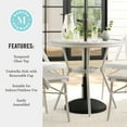 thumbnail image 6 of Martha Stewart 31.5" Round Indoor-Outdoor Bistro Dining Table with Gray Woodgrain Aluminum Finish Frame and White/Gray Woven Rattan Tabletop, 6 of 10