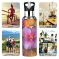 thumbnail image 7 of Yayeee 33oz Insulated Water Bottle Double Wall Stainless Steel with Flip Straw Lid, Large Purple Flowers, 7 of 7