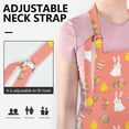 thumbnail image 5 of Easter and Eggs Coral Pattern Apron with Pockets, Cotton Linen Waterproof Adjustable Apron for Women, Kitchen Cooking Gardening BBQ Salon Apron, 33x27 Inch, 5 of 6