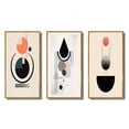 thumbnail image 2 of Designart "Retro Minimalist Moon Harmony Lovely Rhythms IV" Transitional Framed Wall Art Set Of 3 - Gold Abstract Transitional Frame Gallery Wall Set For Home Decor, 2 of 6