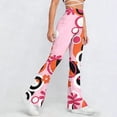 thumbnail image 6 of Abomasnow Women's High Waist Flare Pants Tummy Control Floral Print Bell Bottom High Stretch Yoga Pants for Workout Athletic Gym, 6 of 9