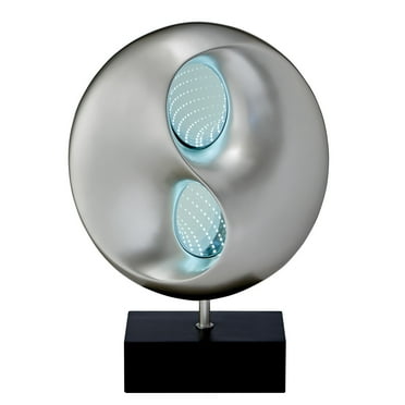 OakvillePark Octavia Accent Table Lamp, Silver/Black