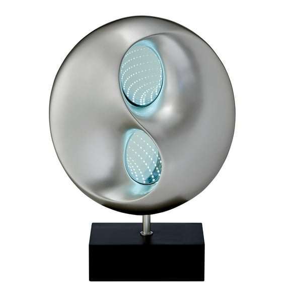 OakvillePark Octavia Accent Table Lamp, Silver/Black