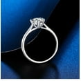thumbnail image 3 of Sterling Silver Womens 1 Carat D Color Moissanite Ring, Korean Style, Electroplated, Adjustable, 3 of 5