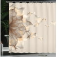 thumbnail image 3 of Ambesonne Flower Shower Curtain, Abstract Futuristic Petals, 69"Wx84"L, Champagne, 3 of 4