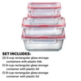 thumbnail image 3 of Set de recipientes de vidrio para almacenamiento de alimentos Pyrex Freshlock, paquete de 4, 3 of 6