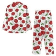 thumbnail image 4 of Renewold Cherry Graphic Button Pajama Shirt Set 2 Pack Relaxed Pullover Tops Women Casual Loungewear Thermal Scoop Neck Tracksuit Comfort Sleepwear Size XS, 4 of 6