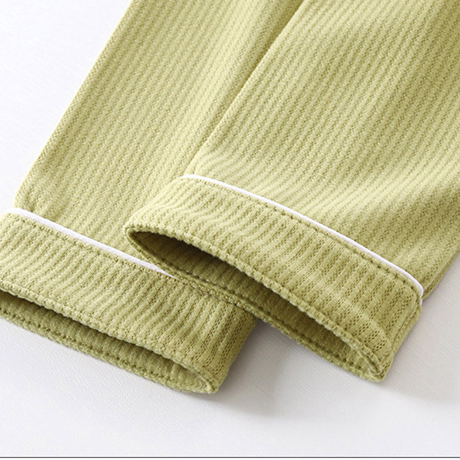Huvoen Little Boys&Girls 2 Pcs Solid Pajama Set Toddler Baby Kids Winter Boys Girls Solid Color Long Sleeved Button Thin Velvet Home Wear Clothes Suit Green 8 Years