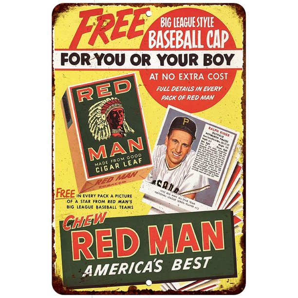 Ralph Kiner For Red Man Chewing Tobacco Vintage Reproduction 8x12 Sign 8120018 Walmart Com Ralph Kiner For Red Man Chewing Tobacco Vintage Reproduction 8x12 Sign 8120018 Walmart Com