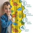 thumbnail image 3 of Blackout Kids Curtains,Yellow Dinosaur Plant Pattern Childrens Insulated Curtains Set Of 2,Bedroom Essentials,Toddler Room Decor 42"x54", 3 of 5