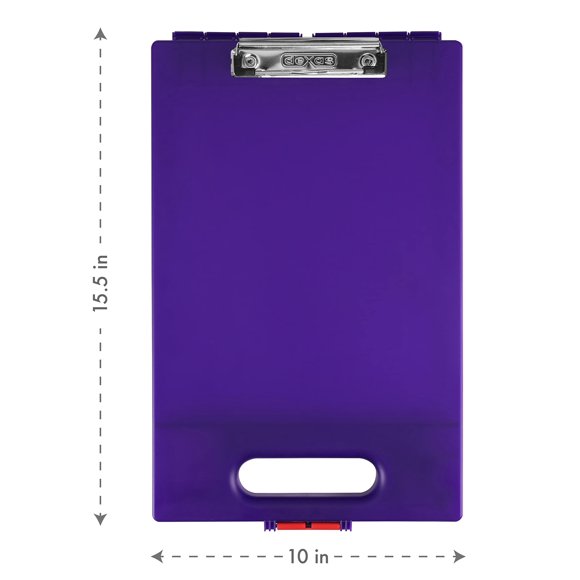 Dexas Clipcase Storage Clipboard with Handle, Pearlized Silver