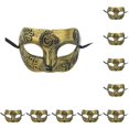 thumbnail image 2 of Jumpingount Media cara Vintage Noble Masque Delicate Masquerade Cosplay Mardi Gras Maquillaje Fiesta Baile Halloween antiguo dorado oro antiguo 10piezas, 2 of 6