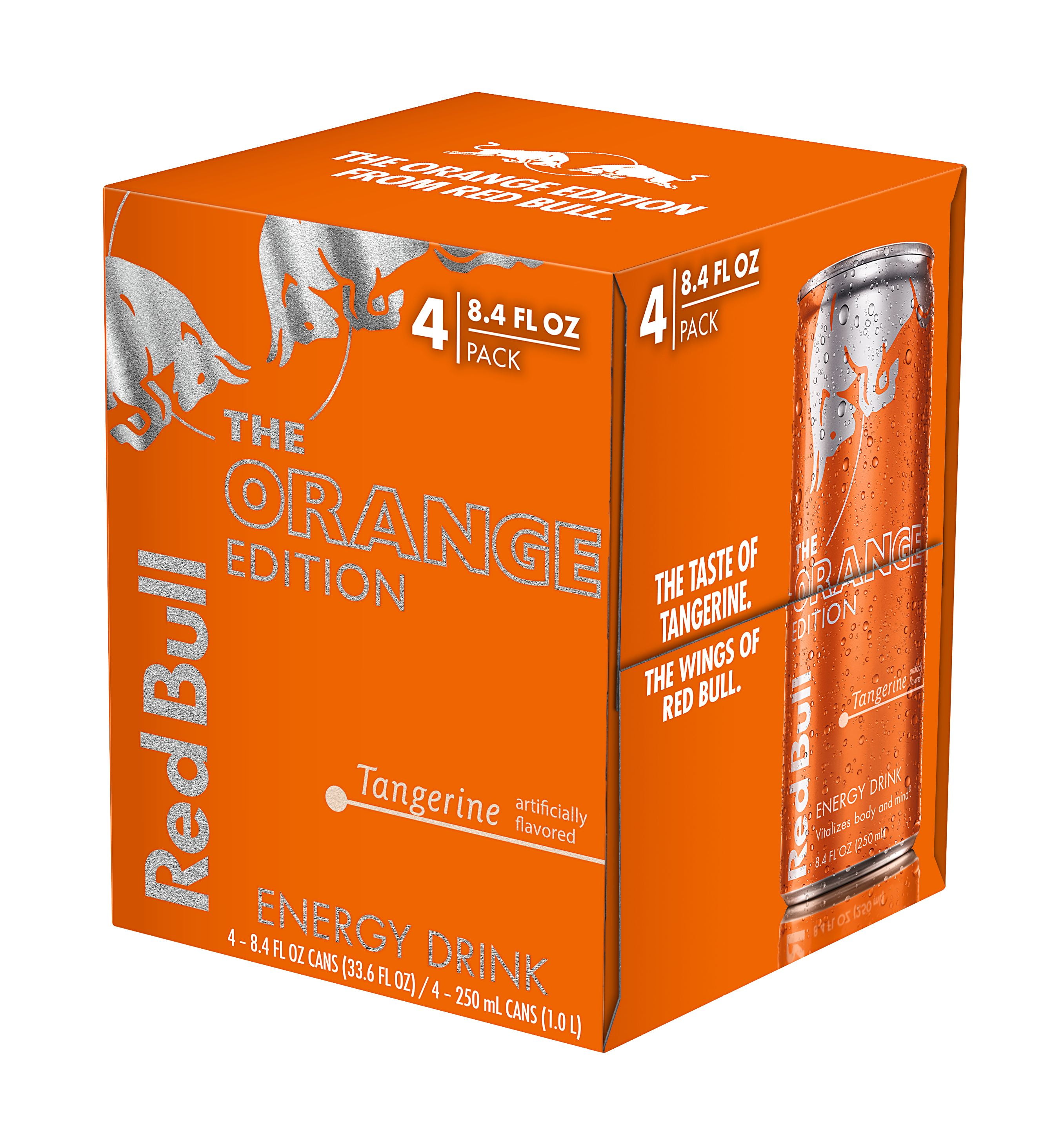 placere fætter Sparsommelig 4 Cans) Red Bull Energy Drink, Tangerine, 8.4 Fl Oz, Orange Edition Energy  Spark Energy Drink - Walmart.com