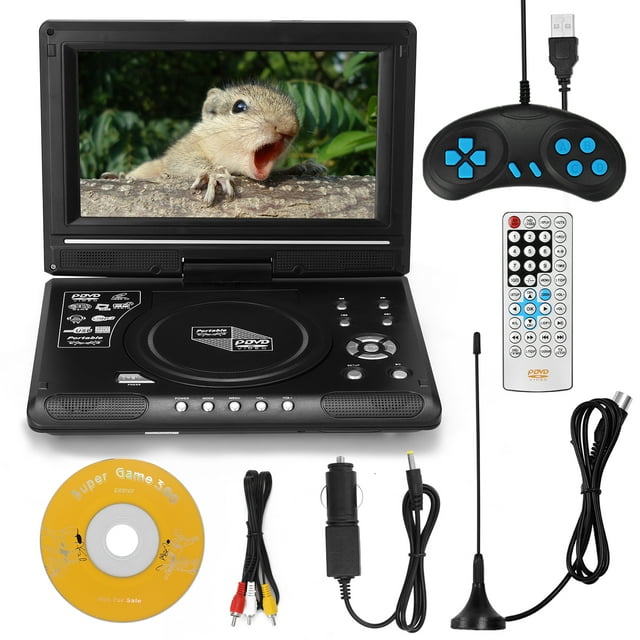 Amdohai Lecteur DVD TV 9,8 Pouces Portable VCD MP3 MPEG avec Poignée de Jeu et Disque Compact