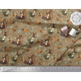 thumbnail image 3 of Soimoi Georgette Viscose Fabric Musical Instruments,Monkey & Rat Cartoon Decor Fabric Printed Yard 42 Inch Wide, 3 of 3