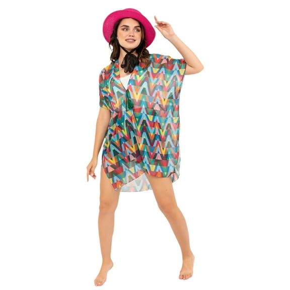 Wear Sierra Beach Cover Up Dress, Zig Zag, for Women's, for Pool & Cruise, Polyester, Pack of 1