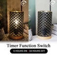thumbnail image 6 of Metal Lamp Battery Powered 7.5''H Accent Cordless Lamp with 6-Hours Timer Battery Lamp for Weddings Party Patio Garden Indoors Outdoors Table Balcony（with Wooden Base）, 6 of 9