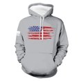 thumbnail image 5 of Men's & Women's Flag Print Pullover Hoodie, Unisex Loose Fit Long Sleeve Sweatshirt, Patriotic Streetwear for 4th of July, Christmas, Fall Winter Season,Light Gray,M, 5 of 6