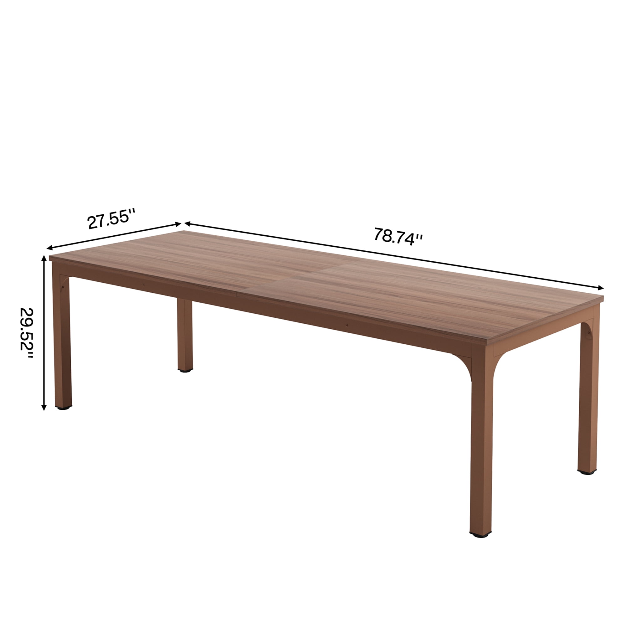 MAYEERTY 78.7" Extra Long Industrial Double Workstation Desk, 2-Person Home Office Desk with Heavy-Duty Metal Frame, 200lbs Capacity MDF Tabletop