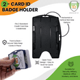 thumbnail image 5 of Bulk 50 Pack - Specialist ID Black Dual Card ID Badge Holder - Holds 2 Cards - Rigid Hard Plastic, 5 of 6