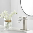 thumbnail image 6 of BWE Brushed Nickel Bathroom Faucet Modern Waterfall Single Hole Faucet for Bathroom Sink Single Handle Lavatory Bath Faucet, 6 of 7