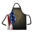 thumbnail image 1 of EREHome American Flag Front Brown Copy Space Adjustable Bib Kitchen Apron with Pockets for Women Men, 1 of 2