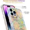 thumbnail image 4 of Case for iPhone 12 Pro, Colorful Retro Oil Painting Flower Laser Glossy Design Cute Curly Wave Edge Exquisite Phone Cover Stylish Durable TPU Protective Case for Girls Women - Pink Purple, 4 of 12