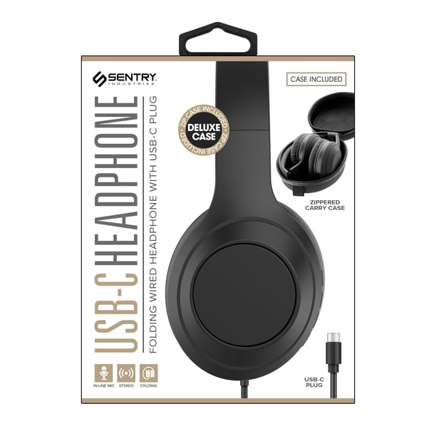 Auriculares SENTRY tipo C con aislamiento de ruido con controlador de micrófono de 15 mm