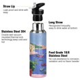 thumbnail image 3 of Yayeee 20oz Insulated Water Bottle Double Wall Stainless Steel with Flip Straw Lid, Purple Window Scene, 3 of 7