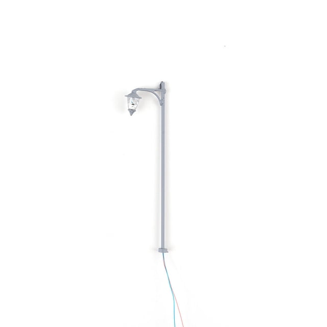 Bearachild 1:87, lámpara de calle de de arena, modelo de lámpara, altura ajustable, bombilla de luz de poste en miniatura, manualidades DIY Artesanía Gris/Blanco cálido