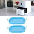 thumbnail image 4 of Fryer Basket, Flexible 2 Pcs Silicone Portable Handle Frying Liner Reusable Heat Resistant  For Home Blue,Gray,Red, 4 of 8
