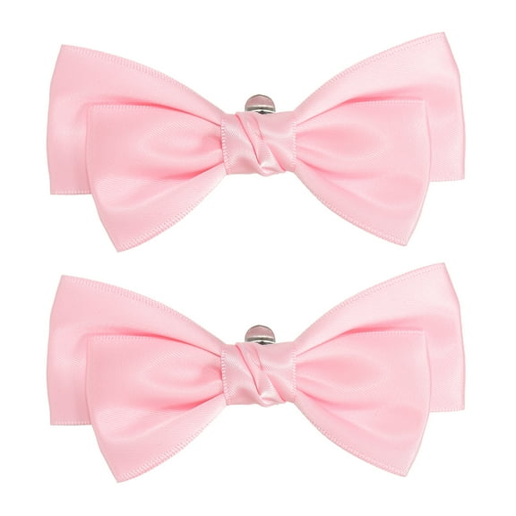 Uxcell Women Bow Shoe Clips, 2 Pcs Satin Elegant Detachable Bowknot Shoe Clips, Cute Embellishment Shoe Buckle Light Pink
