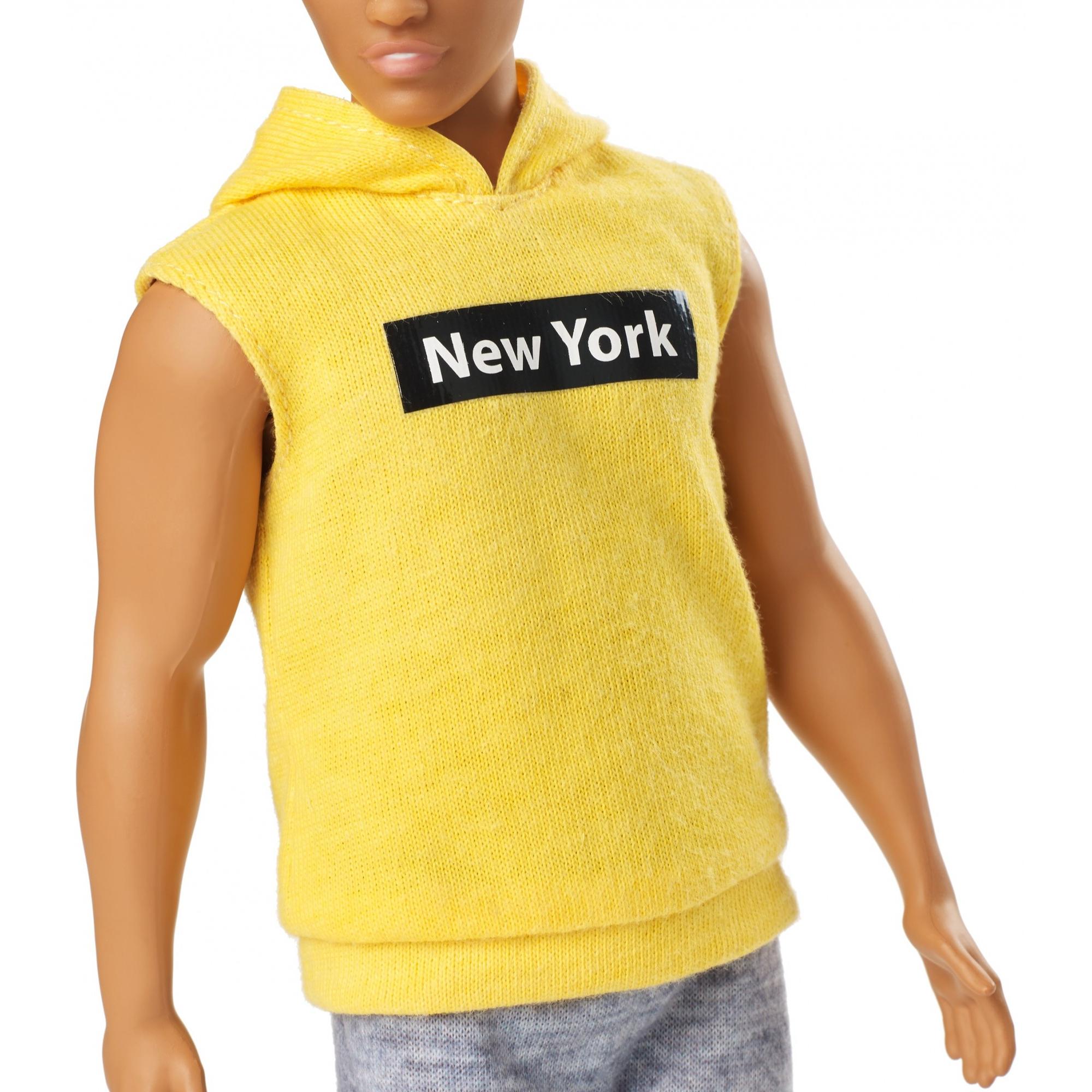 Barbie Ken Fashionistas Doll Wearing Yellow "New York" Hoodie - image 4 of 6