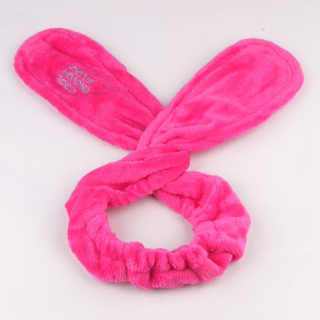 La diadema con letras de alambre de felpa es linda y linda lavados y lavados tocado orejas de conejo diadema diadema rosa roja LingWen 9024715105257