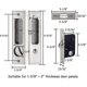 thumbnail image 3 of Cerradura de puerta corredera Cerradura de puerta corredera de bolsillo con pestillo empotrado invisible para hardware de muebles de madera Plata kaili Sencillez, 3 of 5