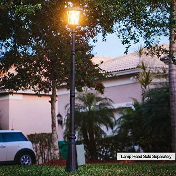 Gama Sonic 6.5-Foot Black Decorative Post with 3-Inch Fitter