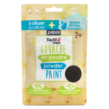 Pebeo Tactilcolor Powder Gouache Paint - Black, 100 g (3.5 oz) Bag