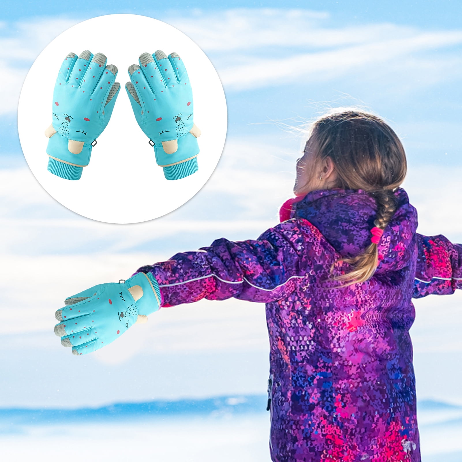 Details about   Children Plush Gloves Ski Gloves Autumn Winter Cute Baby Toddler Boys Girls Warm 