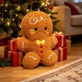 thumbnail image 2 of LXGGDDO Gingerbread Man Merry Christmas Throw Pillow, Christmas Decorative Plush Pillow for Couch Living Room Bed, Beige, 2 of 6