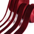 thumbnail image 2 of 5-10yards/roll Velvet Ribbons Black Wine Red Color Single Face Flocking Webbing For DIY Christmas Crafts Wrapping Decoration, 2 of 8
