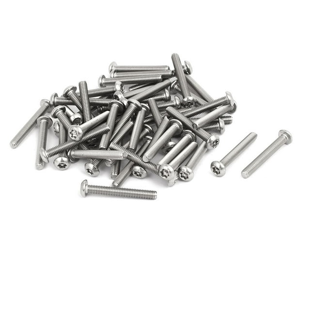 Unique Bargains M4 x 30mm 304 Stainless Steel Torx Security Pan Head Screws Fasteners 50PCS