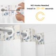 thumbnail image 2 of No Hook Spring Floral Shower Curtain with Snap in Liner Set, Watercolor Flowers Bows Bohemia Beige Waterproof Fabric Bathroom Curtains with See Through Top Window, Hotel Style Small 36 x 72 Inch, 2 of 9