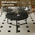 thumbnail image 5 of Modern Coffee Table With Two Display Shelves, Black Faux Marble Surfaces, Tripod-Inspired Base, Rounded Tabletop Edges, 5 of 12