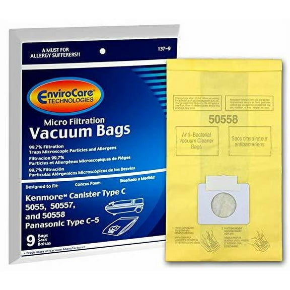 EnviroCare Compatible with Kenmore Mircrofiltration Canister Vacuum Bags, 9 Pack