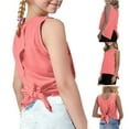 thumbnail image 2 of Timegard Girls Clothes Toddler Round Neck Tank Top Back Split Loose Comfy Children Solid Color Summer, 2 of 3