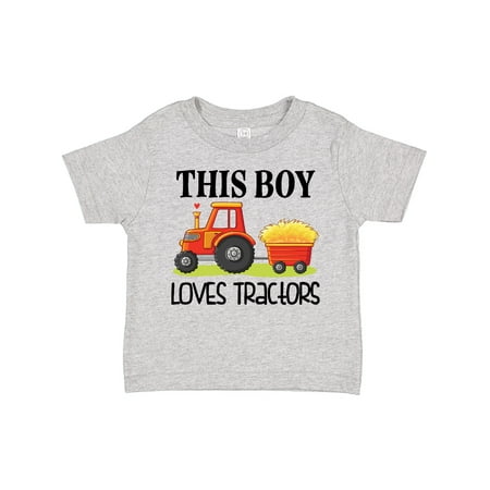 

Inktastic Farming Cute Boy Loves Tractors Gift Toddler Boy Girl T-Shirt
