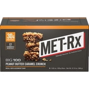 MET-Rx Big 100 Colossal Protein Bar, Peanut Butter Caramel Crunch, 100 g Bar (9 count), High Protein Bars to Support Energy Levels and Muscles, Great as A Meal Replacement, Gluten Free