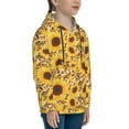 thumbnail image 3 of Fotbe Abstract Leopard Print Sunflower Pattern Youth Pullover Hooded Sweatshirt, Boys Hoodie, Kangaroo Pocket Hoodie for Kids Girls -Large, 3 of 6